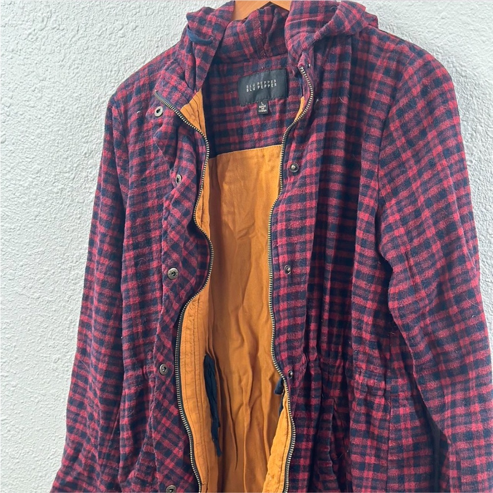 Blu Pepper Flannel Button Jacket